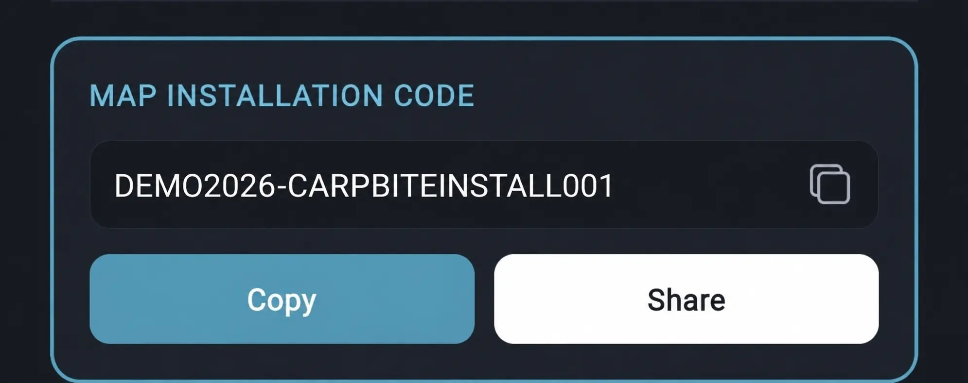 MAP INSTALLATION CODE
