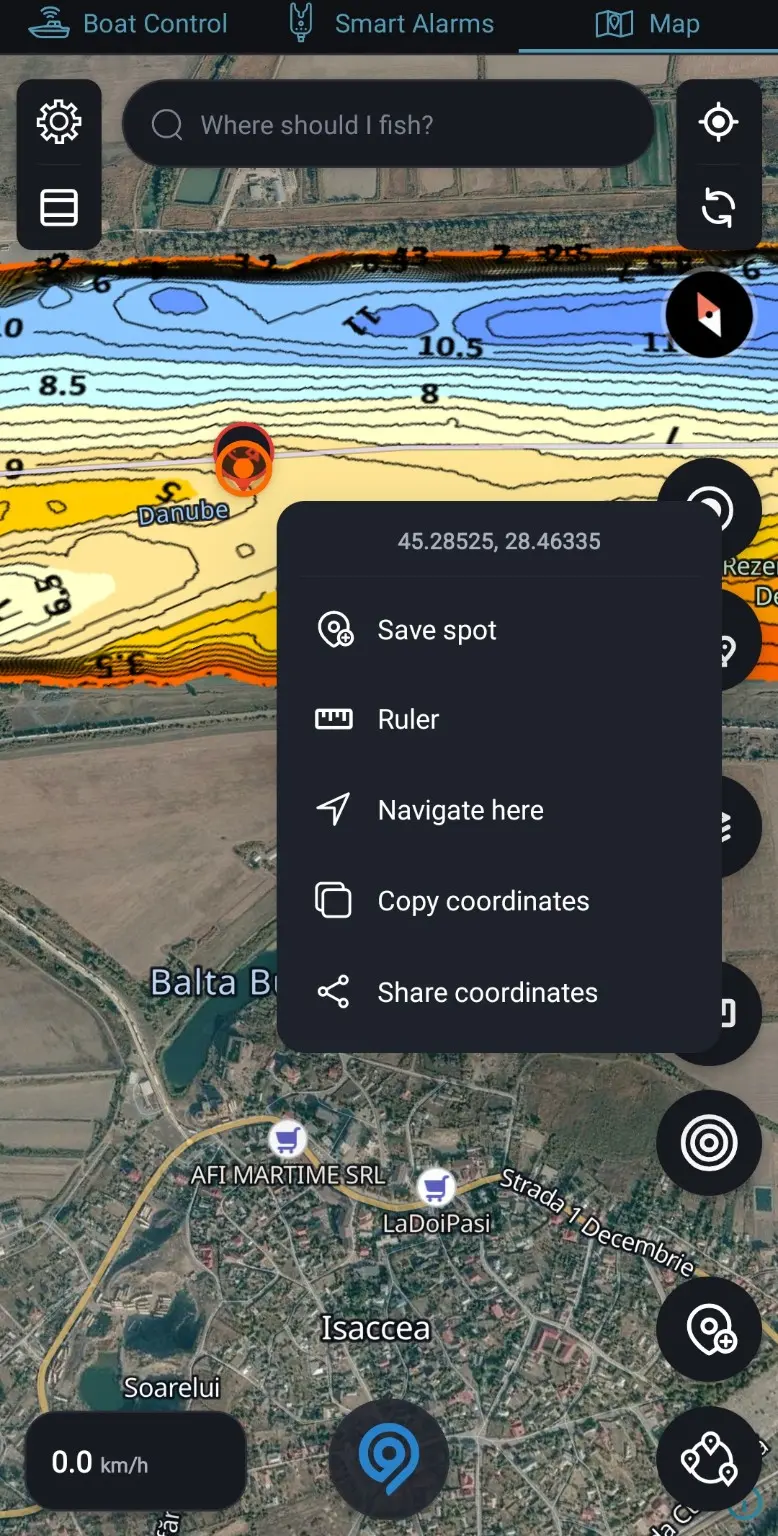Adâncitură în albie lângă Isaccea · 45.28525, 28.46335
